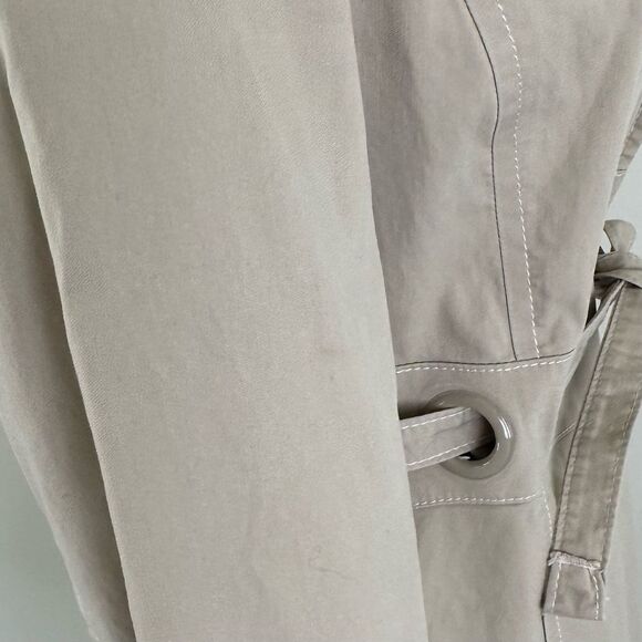 VIA SPIGA Classic Trench Coat SZ S Stone Lined Belted Pockets Vented Raincoat - Picture 7 of 16